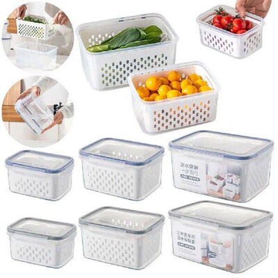 3 PCS Fruit Storage Containers with Lids Produce Saver