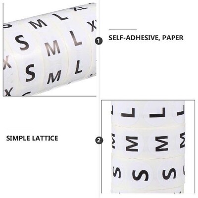 3500pcs Clothing Size Stickers Self Adhesive Round Labels