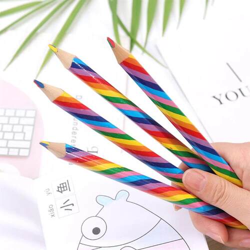 4PCS/Pack Rainbow Color Pencil Set Diy School Supplies 4 Mix
