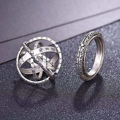 Metamorphic Astronomical Ball Ring for Men and Women Reverse