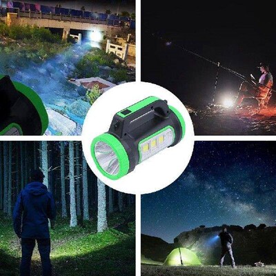 Solar LED Flashlight USB Rechargeable Super Bright Portable