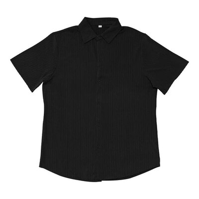 Spring Summer Casual Beach Shirts For Men Vintage Solid Colo