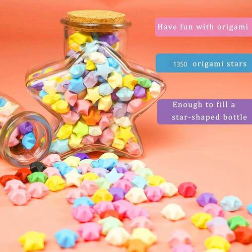 1350 Sheets Star Paper Strips 27 Assortment Color Star Paper