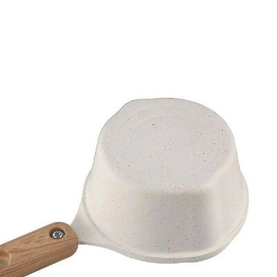 1 Pc Mini Wood Handle Oil Splashing Pot With Scale