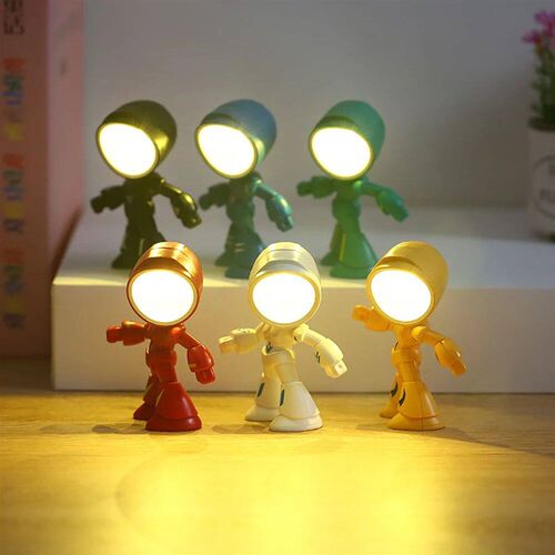Mini Night Light LED Cartoon Cute Hero Police Desk Lamp Desk