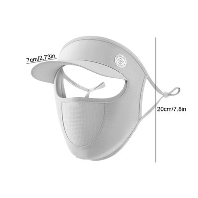Summer Full Face Mask with Brim Sun Protection Breathable Wo