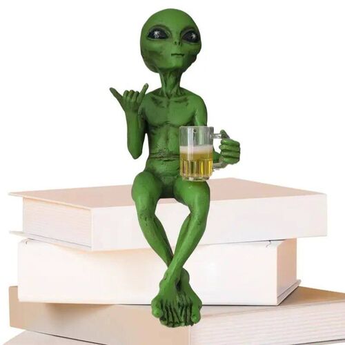 Funny Alien Statue Sculpture Garden Landscaping Yard Art Orn