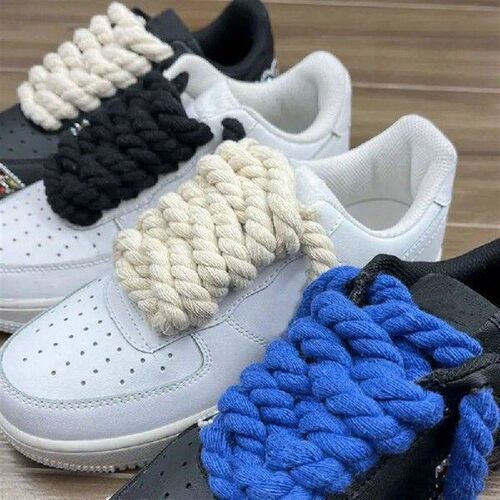1Pair Round Shoelaces Quality Colorful 0.8cm Thicker Cotton