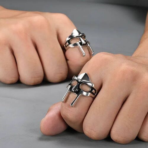 Punk Goth Hip Hop MF DOOM Mask Rings For Men Gladiator Punk