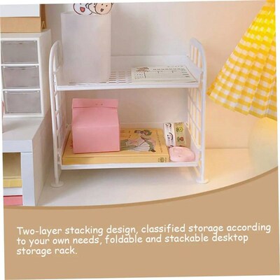 2-Tier Multifuntional Plasti Shelf Makeup Organizer for Skin