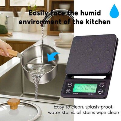 5/3kg LCD Kitchen Coffee Scale with Timing Digital Display