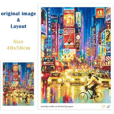 City Painting By Numbers For Adults DIY Kits HandPainted On