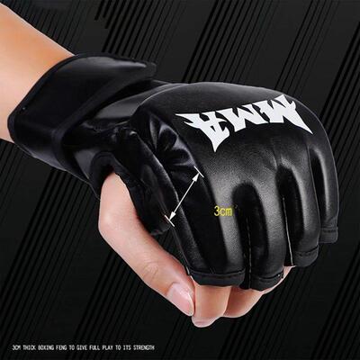 1Pair Thick Boxing Gloves MMA Gloves Half Finger Punching Ba