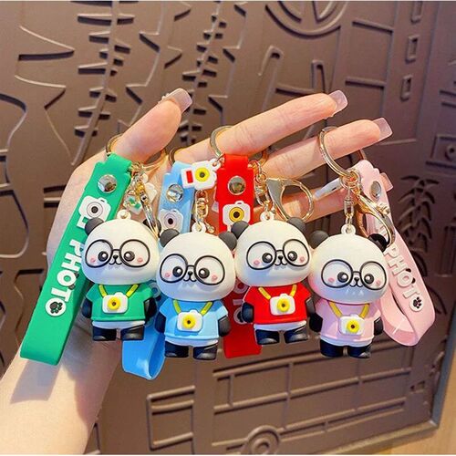 Cartoon Cute Panda Keychain Adorable Animal Keyring Men and
