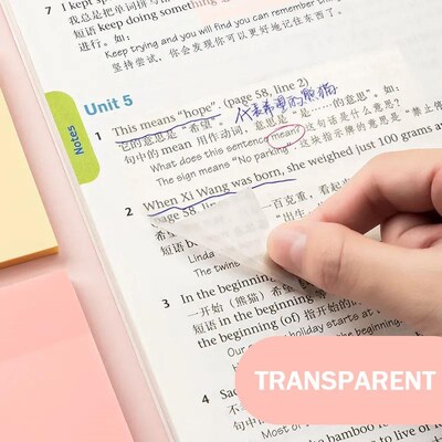 Color Transparent Sticky Note With Adhesive Self Adhesive W