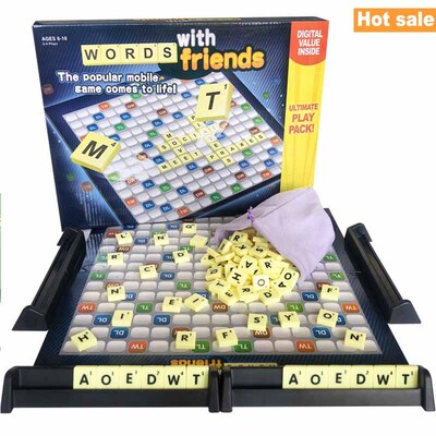 Scrabble Board Puzzles Game Jigsaw-Words Spelling-Table Kids