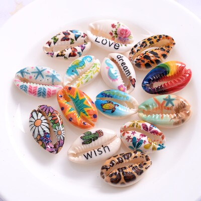 10Pcs/Pack Multicolor Natural Shell Loose Spacer Beads 20mm