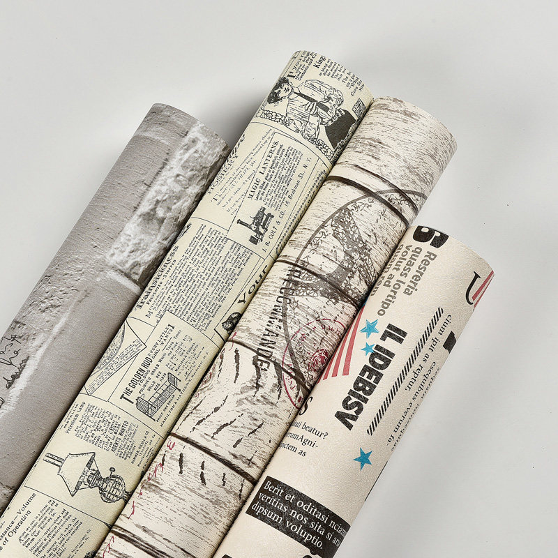 怀旧复古自粘pvc墙纸宿舍翻新贴纸大学生寝室防水壁纸理发店装饰,家装主材,PVC墙纸,淘宝优惠券,粉丝福利购,淘宝优惠卷