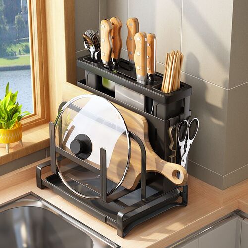 Kitchen Organizer Pot Lid Rack Holder Dish Pan Cover Rack