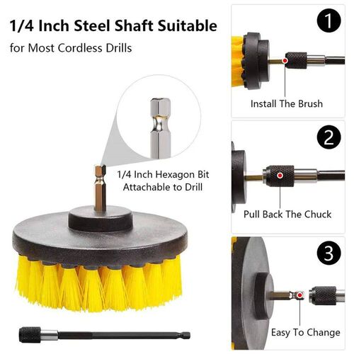 Drill Brush Attachment Set Power Scrubber Wash Cleaning Brus