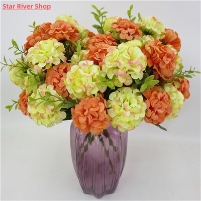 1pcs 10 flower head peony fake flowers  luxury bouquet weddi