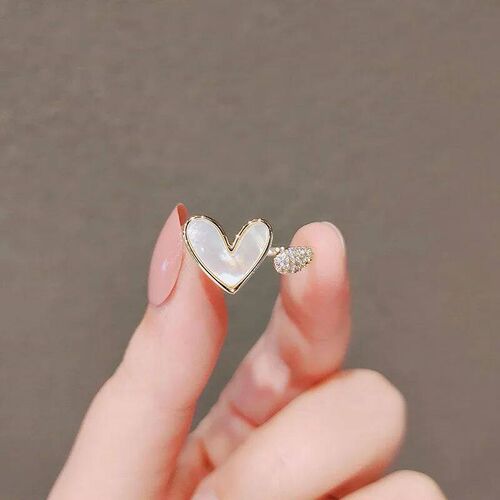 Fashion Index Finger Heart Ring Korean Cute Cold Wind Ring U