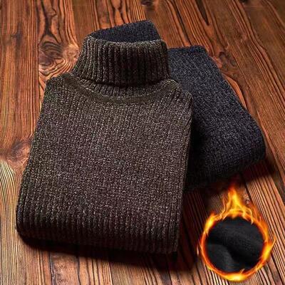 Men winter pullover knitwear tops warm turtleneck sweater