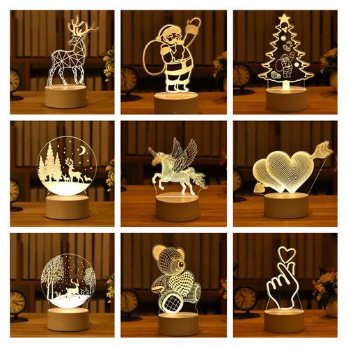 3D night light LED desk lamp bedside lamp儿童节礼物小夜灯