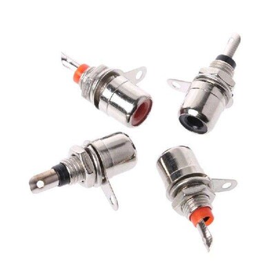 10 Pcs Nickel Plated RCA Phono Chassis Panel Mount Female