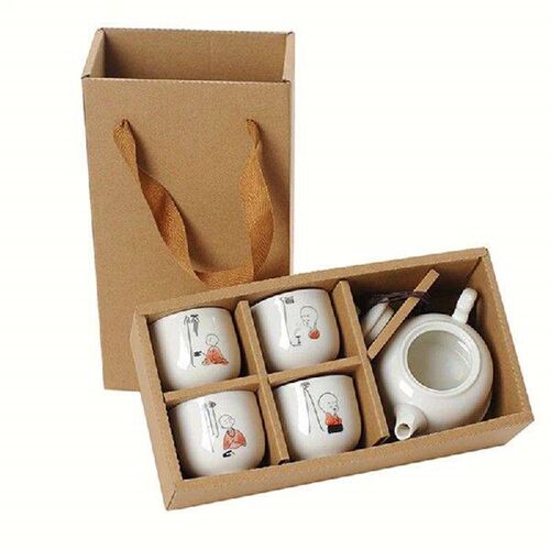 Ceramic Kung Fu Tea Set 1 Kettle 4 Tea Cups Pack Chinese