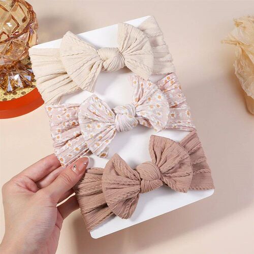 3Pcs/Lot Cable Knit Baby Headbands For Children Elastic Baby