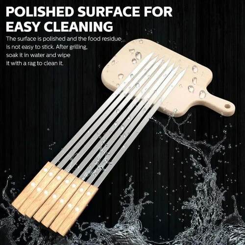 340 Stainless Steel BBQ Long Skewers with Kebab Maker for Sh