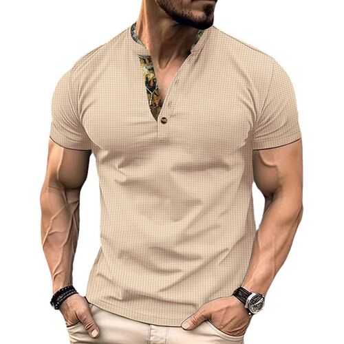Short-sleeved Top Stand llar Camouflage Shirt Large Size Shi