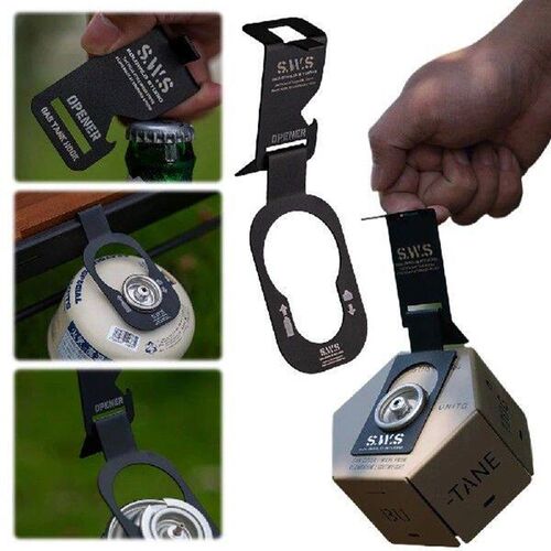 Gas Canister Hanging Hook with Opener Portable Tank Hanger