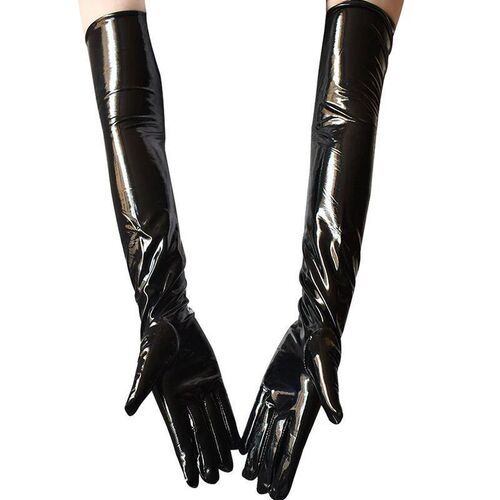 New Patent Leather Long Gloves Punk Rock Gloves Hip Pop Jazz