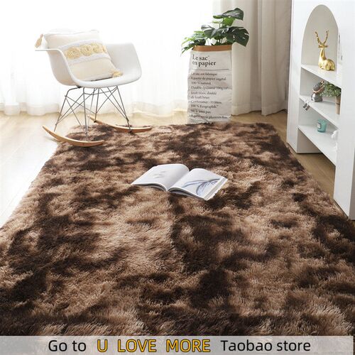 Gray Carpet for Living Room Plush Rug Bed Room Floor Fluffy