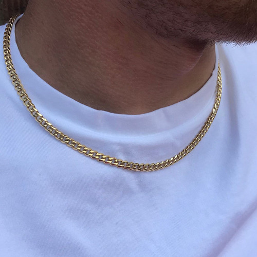 less Steel Figaro Cuban Chain Necklace For Men Women Jewelry
