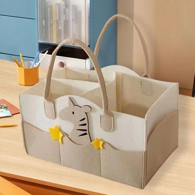 Felt Baby Storage Nursery Organizer Infant Diaper Bag with H