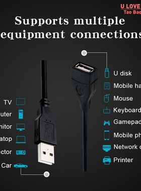 USB 2.0 Cable Extension Cable 0.6m/1m/1.5m Wire Data Transmi