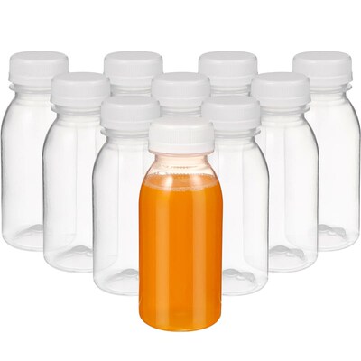 10pcs 200/250/300/350ml Plastic Juice Bottle Transparent Wat