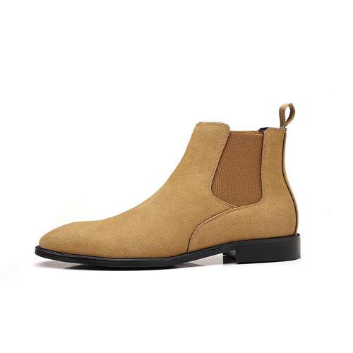 Big Size Men Suede Chelseas Solid Color Slip-On Short Boots