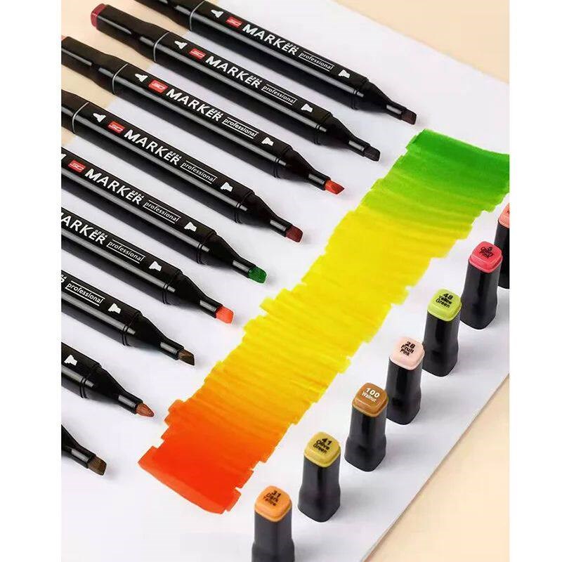 24-80 Colors Oily Art Marker Pen Set for Draw Double Headed图片