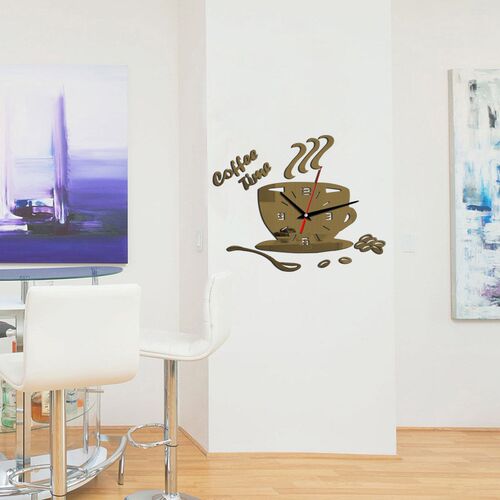 3D Creative Acrylic DIY Mirror Wall Clock Simple Home Digita