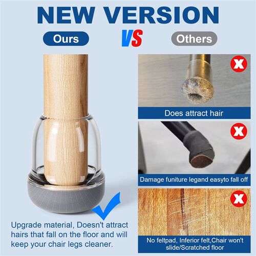 16PCS Round Chair Leg Floor Protectors Graphene Nylon Bottom