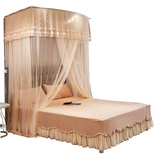 2021年新款 落地1.8m米床加密公主 U型伸缩蚊帐家用夏天支架免安装