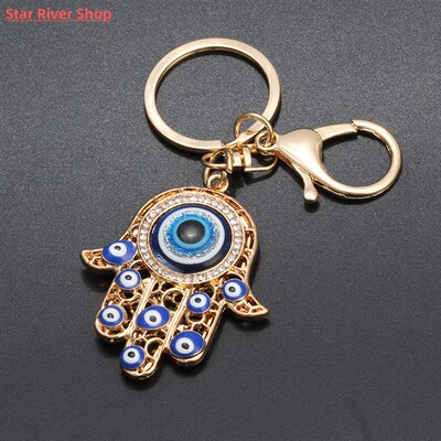Turkish Evil Eye Keychain Palms Shape Lucky Charm Amulet Pro