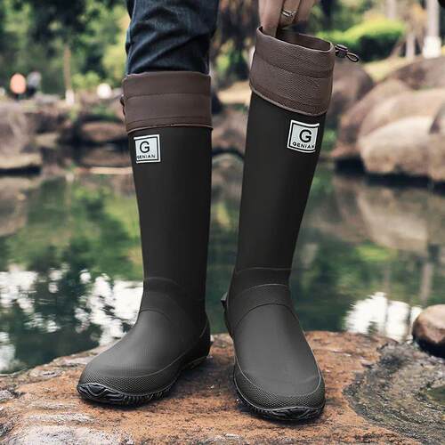 Rain Boots for Men, Fashionable High-Top Rain Boots for Oute