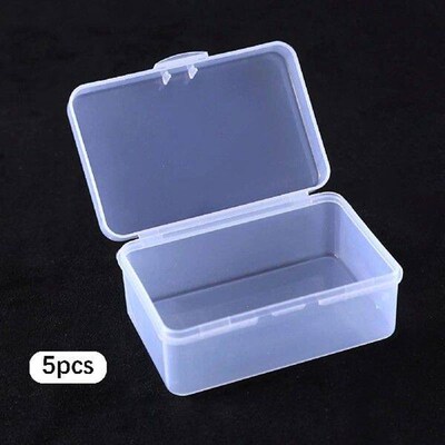 5 Pieces Transparent Storage Boxes Empty Organizer Bin for