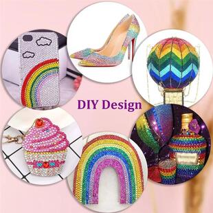 40 Grid AB Color Nail Rhinestones+ B-7000 Glue Set,Multi-Pur