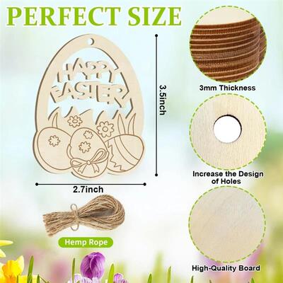 10-50Pcs Fun DIY Graffiti Painting Hollow Wood Chip Eggs for